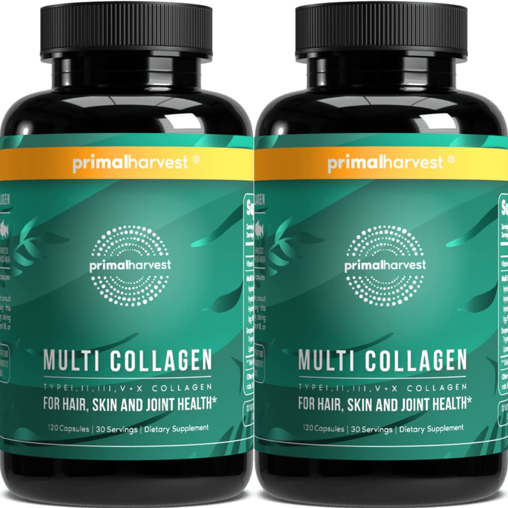 Primal Harvest 2 Pack, Multi Collagen Pills for Women and Men (Type I, II, III, V, X) Primal Harvest buy supplements canada