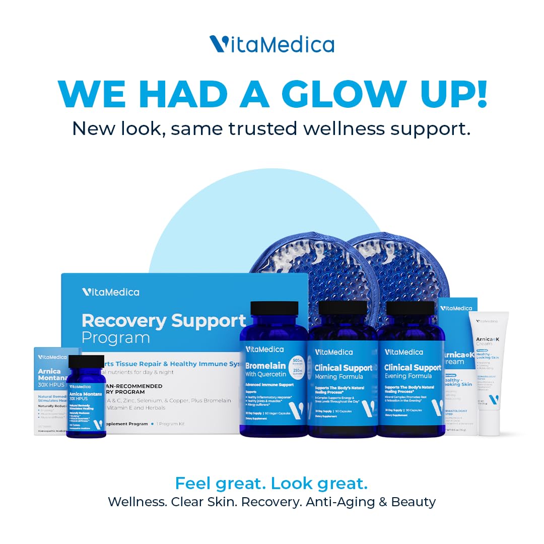 VitaMedica | Ultimate Recovery Bundle | Surgery Prep | Wound Healing | Supplements | Arnica K Oxide Cream | Hot Cold Packs | 30 Day Supply | Arnica Montana | Bromelain | Vitamin A | B Complex VitaMedica buy supplements canada