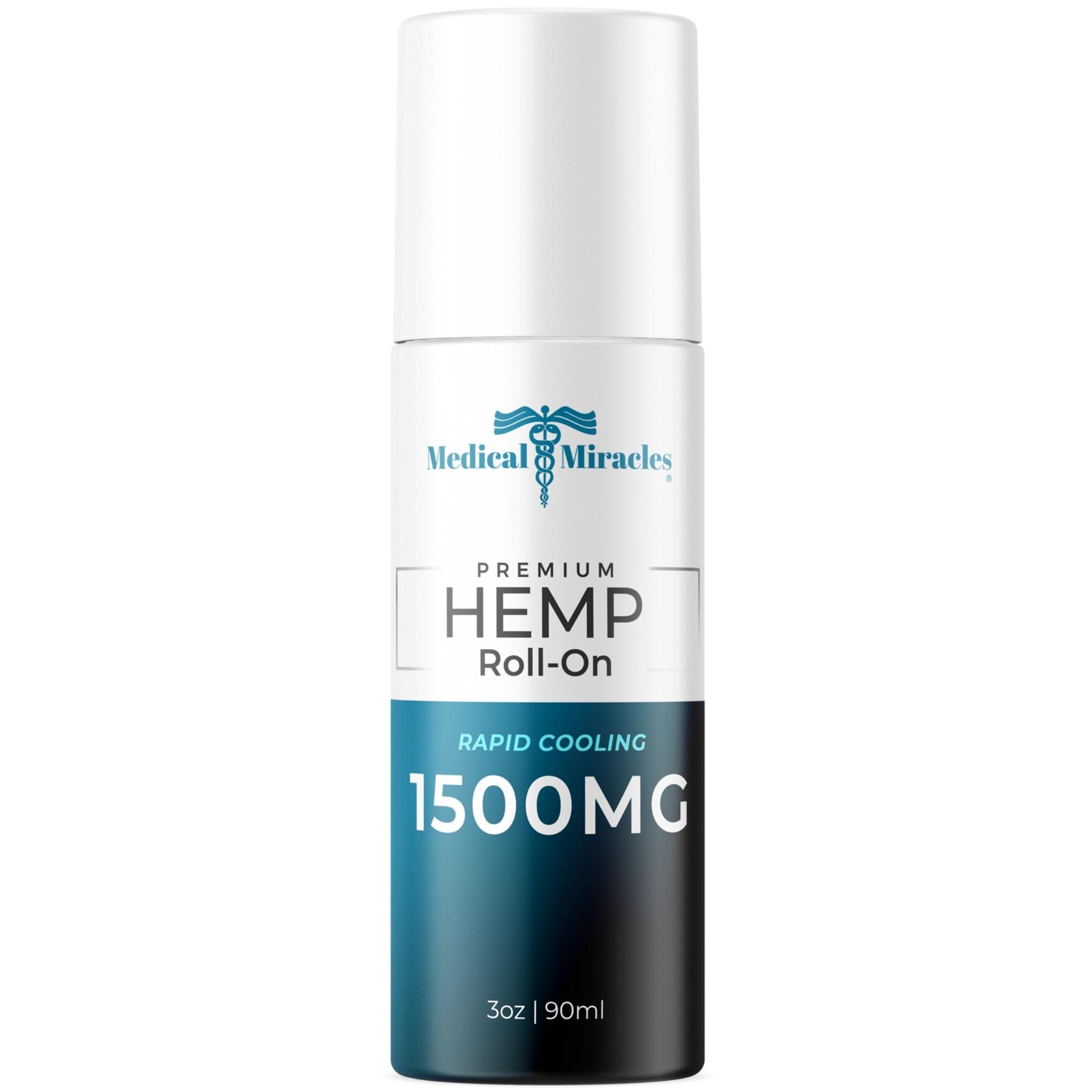 Medical Miracles New Hemp Oil Roll On - Ideal for Muscles, Hips, Joints, Neck, Back, Elbows, Fingers, Hands, and Knees (1500mg Roll-On) Medical Miracles buy supplements canada
