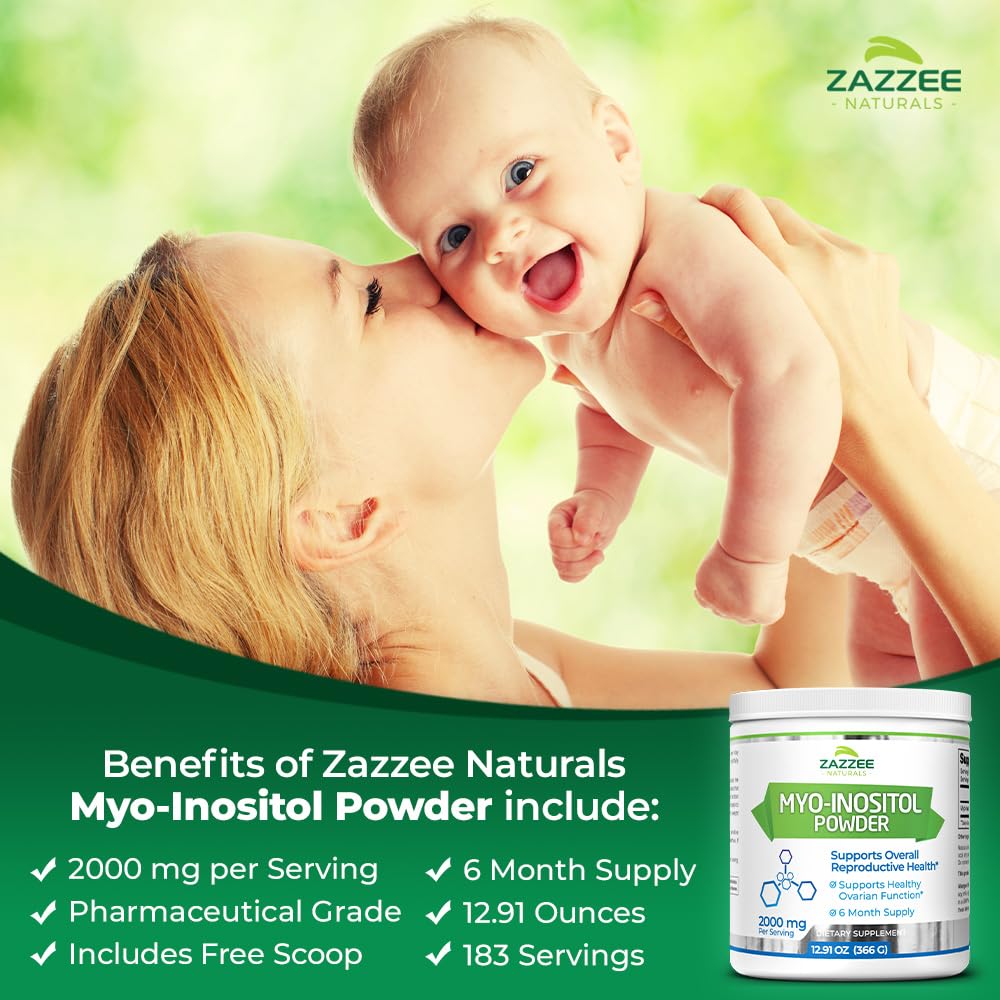 Zazzee Myo-Inositol Powder, 6 Month Supply, 183 Servings, 2000 mg per Serving Zazzee buy supplements canada