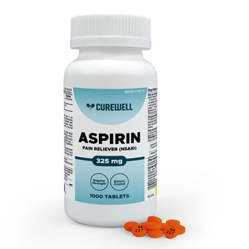 CUREWELL Enteric Coated Aspirin Tablets 325mg (1000 Count) NSAID Pain Reliever & Fever Reducer Coated Aspirin for Adults - Regular Strength for Headache Arthritis Menstrual & Muscle Pain CUREWELL buy supplements canada