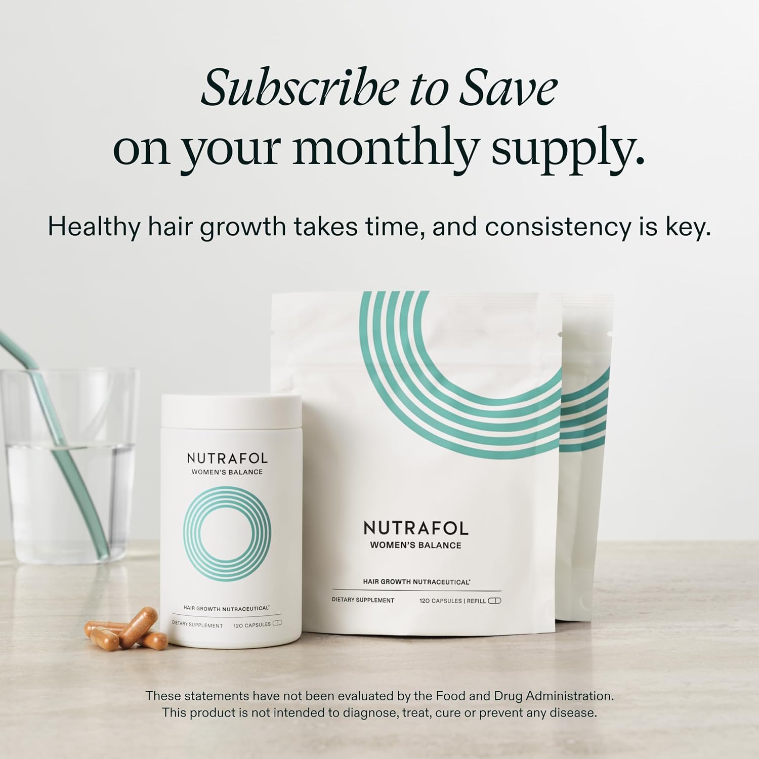 Nutrafol Women's Balance Hair Growth Supplements, Ages 45 and Up, Clinically Proven for Visibly Thicker Hair and Scalp Coverage in 3-6 Months, Dermatologist Recommended - 1 Month Supply Refill Pouch Nutrafol buy supplements canada