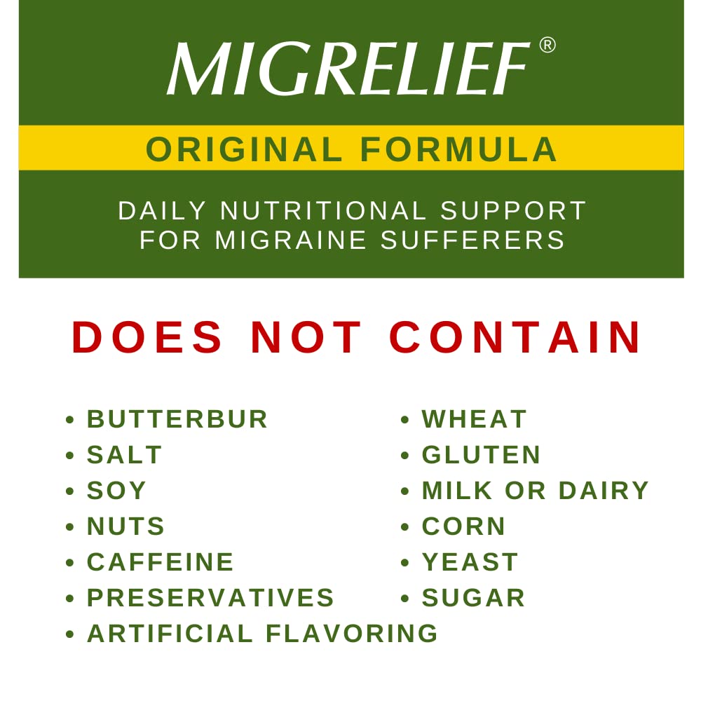 MigreLief Original Triple Therapy with Puracol - Nutritional Support for Migraine Sufferers - 60 Caplets/1 Month Supply MigreLief buy supplements canada