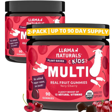 Llama Naturals Kids Multivitamin Gummies | Real Fruit, No Added Sugar Cane | Organic Vegan Toddler Whole Food Vitamins | Llama Naturals buy supplements canada