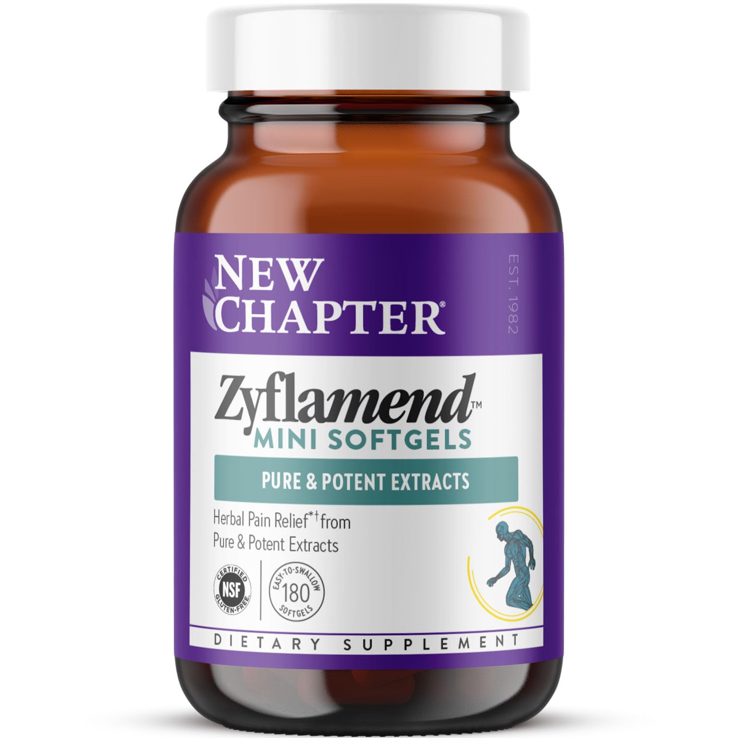 New Chapter Zyflamend™ Mini Softgels, Joint Supplement & Herbal Pain Relief – with Turmeric, Ginger & Green Tea - for Healthy Inflammation Response, Mobility & Flexibility, 180 mini softgels New Chapter buy supplements canada