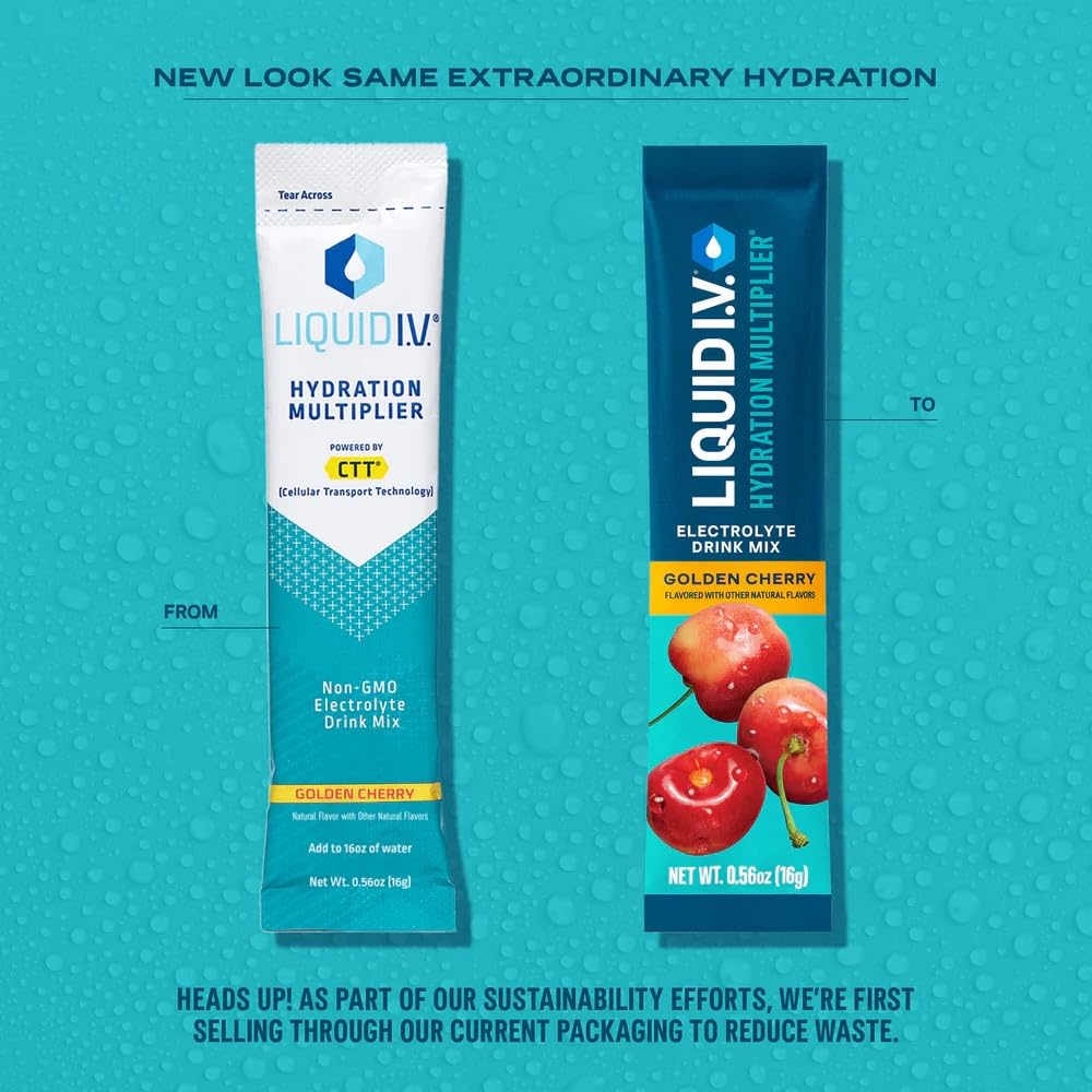 Liquid I.V.® Hydration Multiplier - Golden Cherry | Electrolyte Powder Drink Mix | 1 Pack (16 Servings) Liquid I.V. buy supplements canada