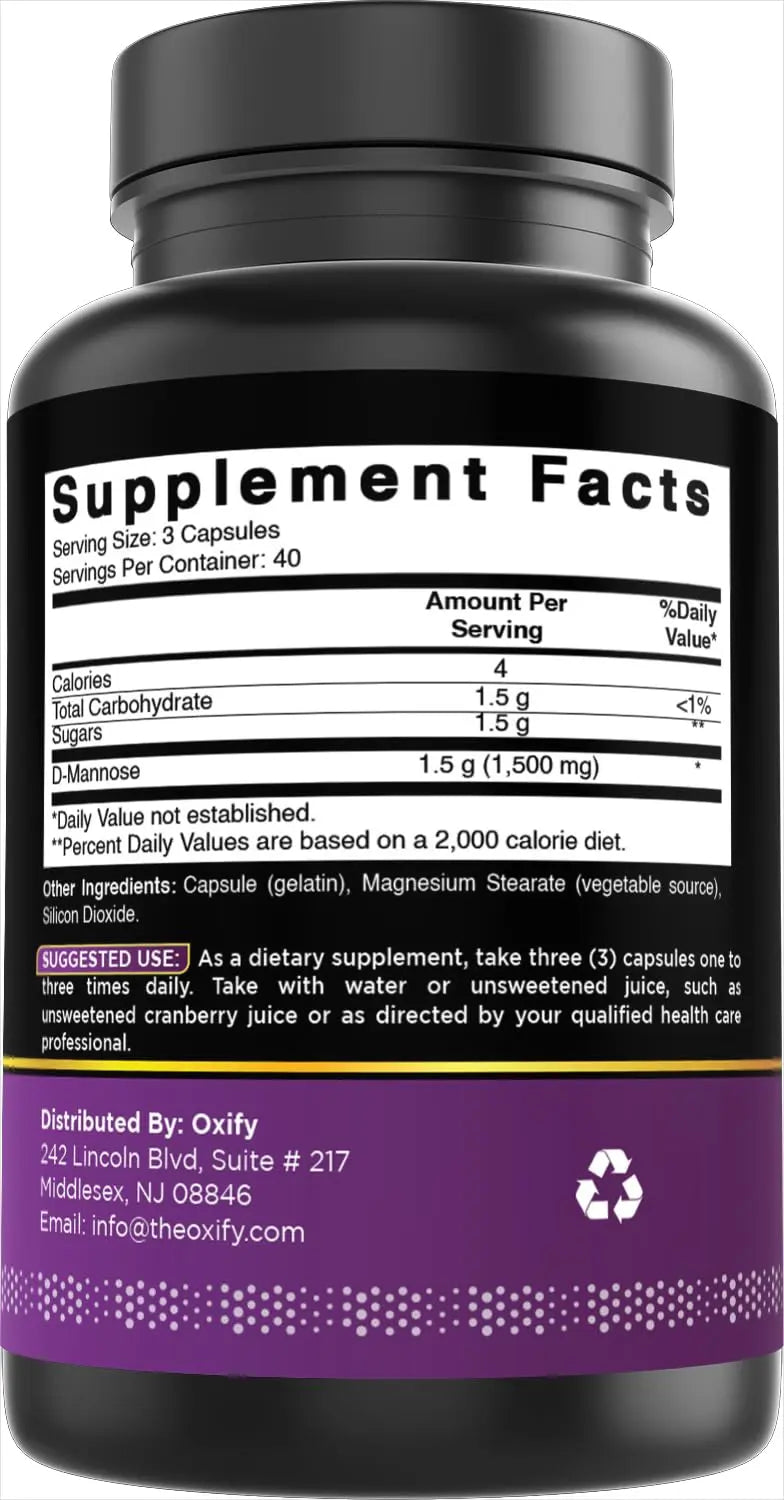 Oxify D-Mannose 1500 mg | 120 Tablets | Gluten-Free, Non-GMO | Supplement Made in USA Oxify buy supplements canada
