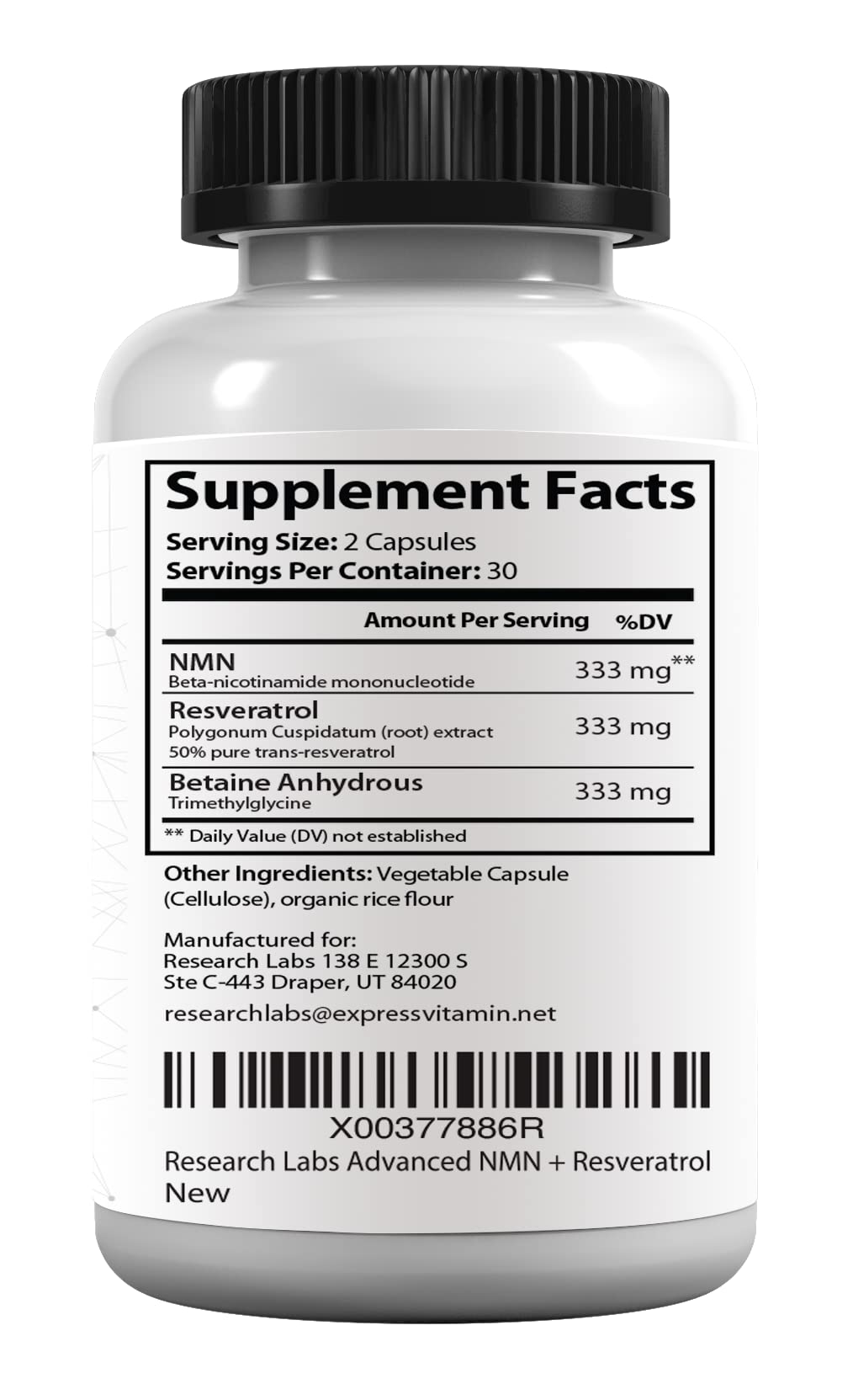 Research Labs Advanced NMN Resveratrol & Betaine (TMG) Longevity Formula – NAD Cellular Energy, Healthy Aging, Metabolic Support – Advanced Science Supplement – Made in USA NAD Supplement Booster Research Labs buy supplements canada