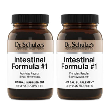 Dr. Schulze's Intestinal Formula #1 - Bowel Movement Supplement for Colon Health Support - Bloating & Constipation Aid - Intestinal Cleanse - All-Natural - Plant-Based - Vegan - 90 Count (2 Pack) Dr. Schulze's buy supplements canada
