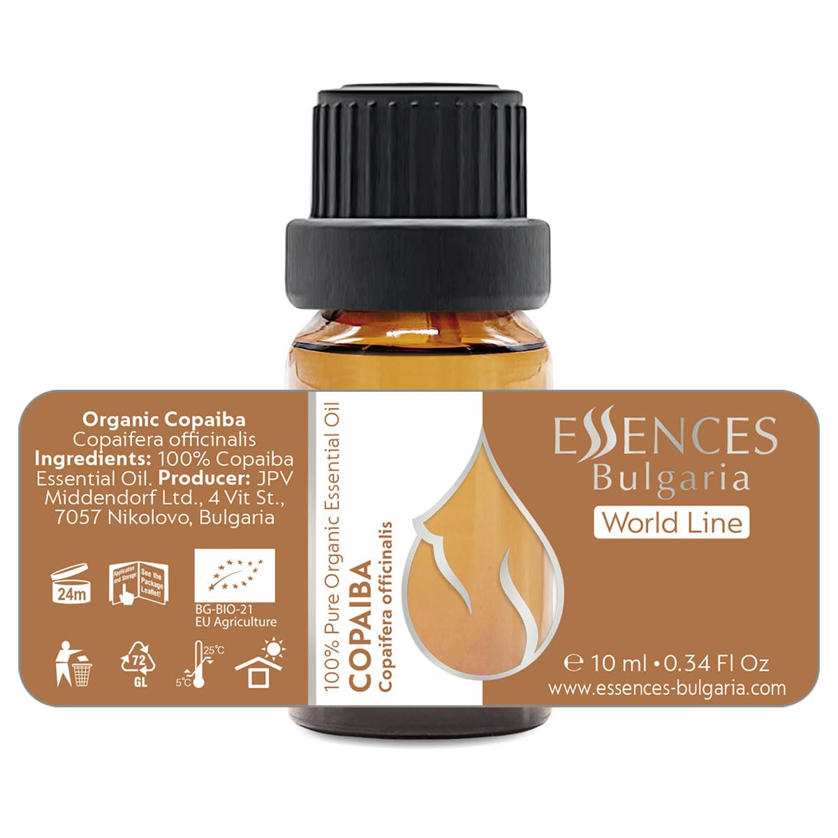 Essences Bulgaria Organic Copaiba Essential Oil 0.34 Fl Oz 10ml Copaifera officinalis - 100% Pure Natural Essences Bulgaria buy supplements canada