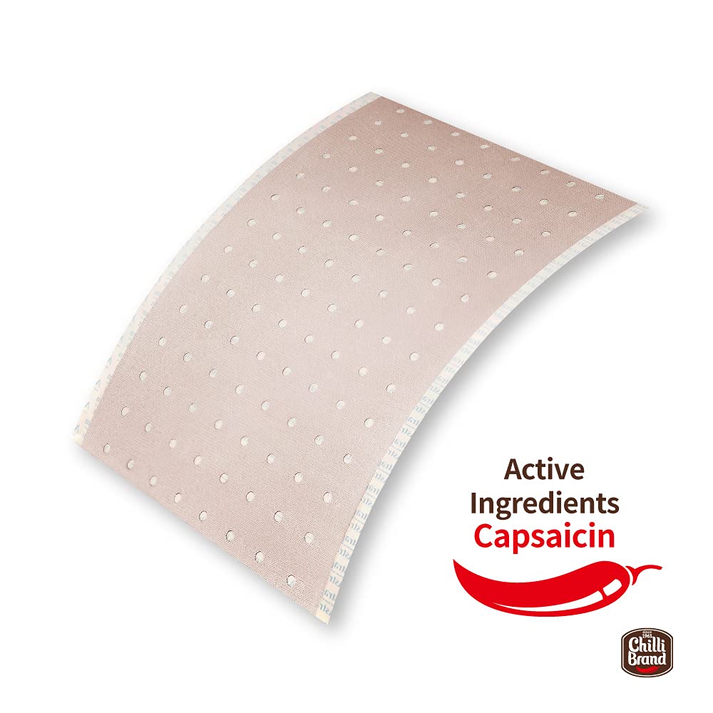 Chilli Brand Large Size Plaster Porous Capsicum Heat Patch for Arthritis & Back Muscle Knee Gout Neck Pain - Extra Strength Pain Relief Plaster, 7" x 4.5" (Size: L, 12 Sheets) POROUS-CAPSICUM-PLASTER buy supplements canada