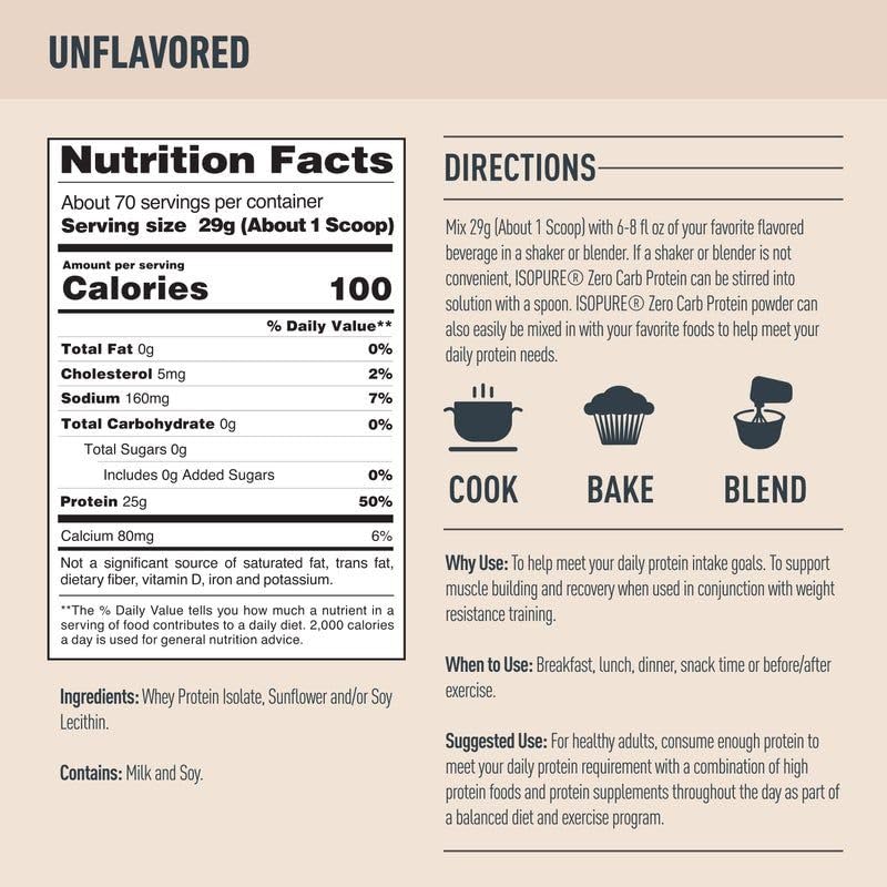 Isopure Zero Carb Unflavored 4.5lb, 70 Servings Isopure buy supplements canada