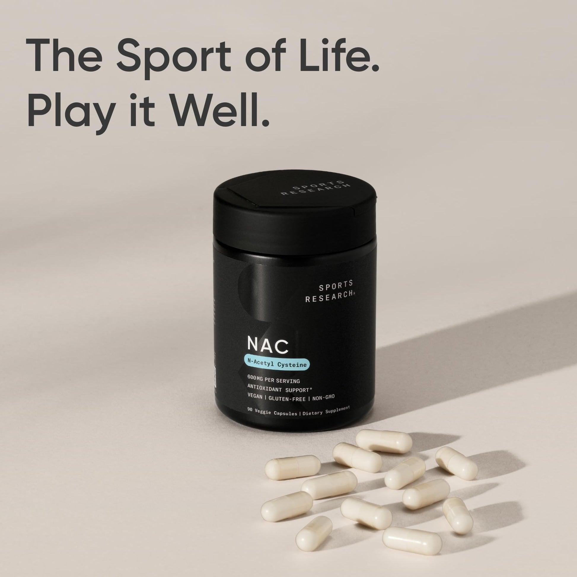 Sports Research Vegan NAC Supplement (N-Acetyl Cysteine) 600 mg - Supports Antioxidant Activity - NAC 600 mg - Non-GMO Sports Research buy supplements canada