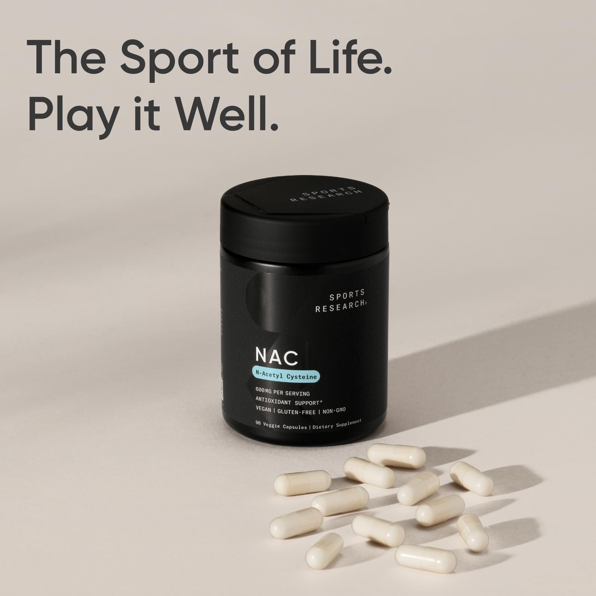 Sports Research Vegan NAC Supplement (N-Acetyl Cysteine) 600 mg - Supports Antioxidant Activity - NAC 600 mg - Non-GMO Sports Research buy supplements canada