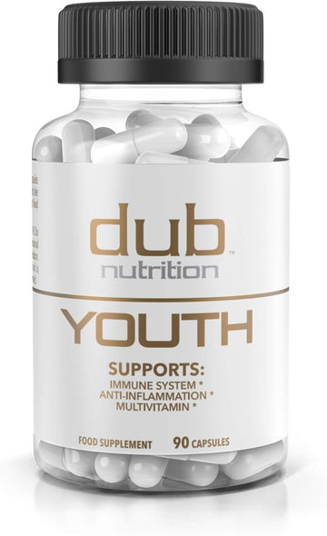 Dub Nutrition Youth - Formula with Acai, Resveratrol, Curcumin, Vitamins A, C, D, E, B12, and CoQ10 - Supports Immunity and Mobility - 90 Capsules Dub Nutrition buy supplements canada