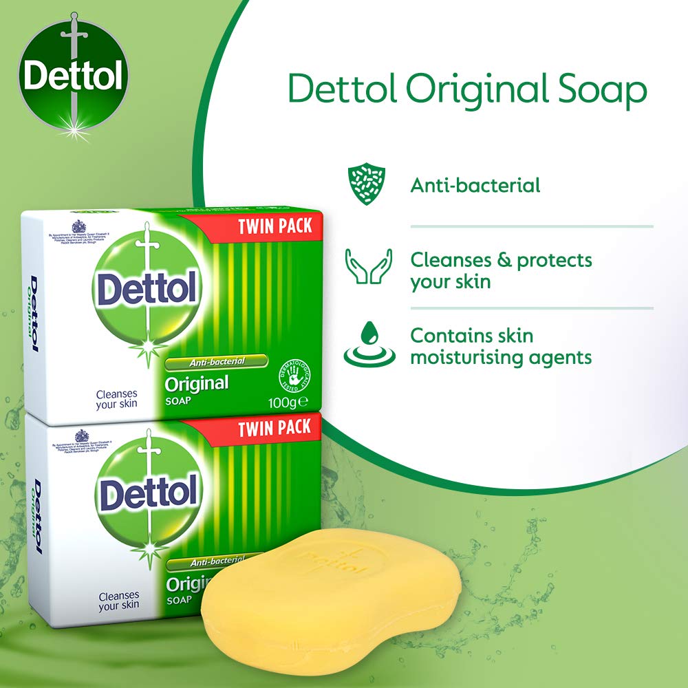 Dettol Anti Bacterial Original Soap 100g Twin Pack Dermatologically Tested Dettol buy supplements canada