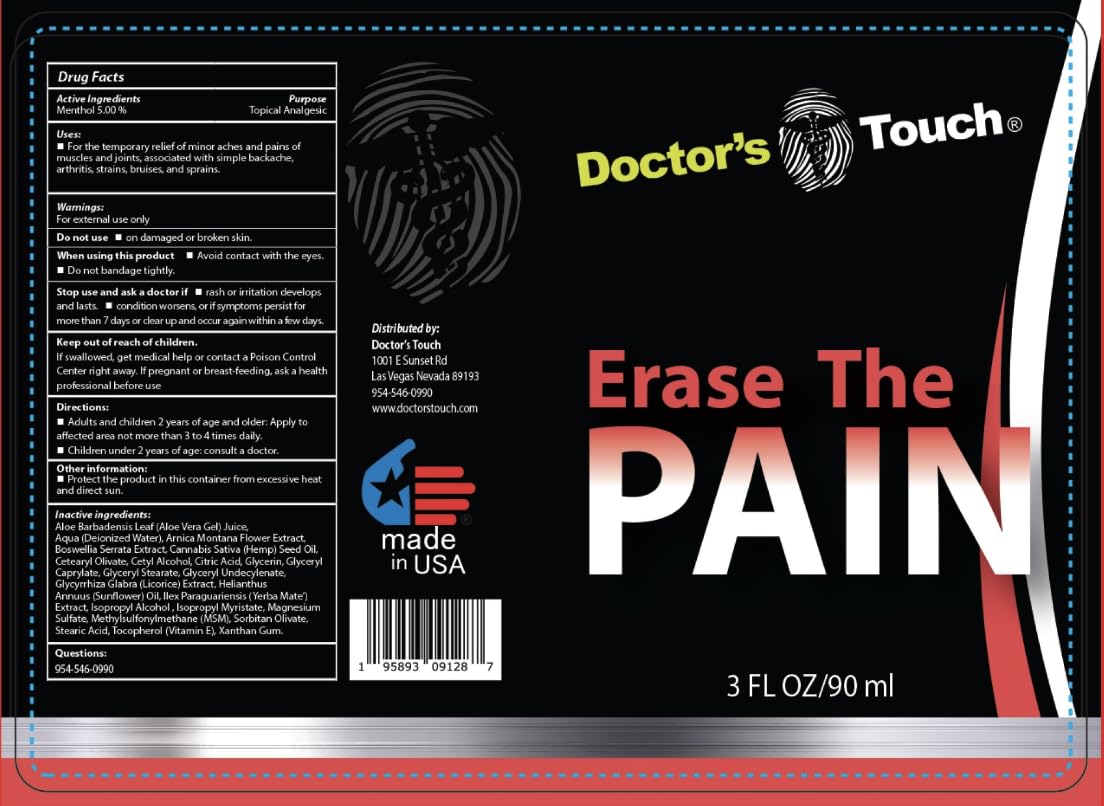 Doctor's Touch Erase The Pain Relief Roll On - Fast Acting Topical Pain Relief Roll On for Nerves, Joints, All Muscle Soreness and Discomfort - Roll on Muscle Pain Relief Doctor's Touch buy supplements canada