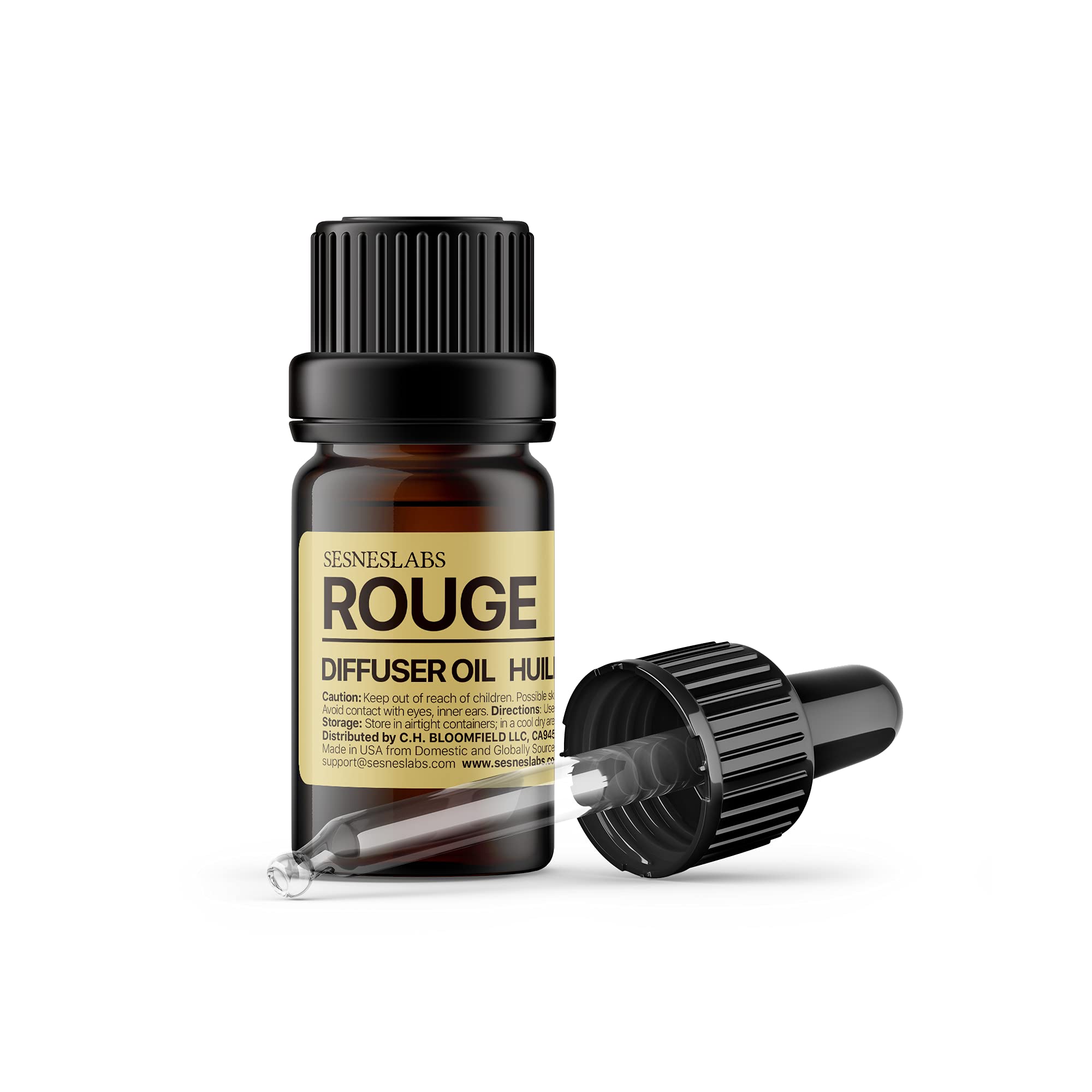 Rouge Diffuser Oil, Ambroxan Molecule-Based Scent, Saffron, Jasmine, Cedarwood Essential Oils Blend sesneslabs buy supplements canada
