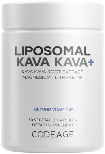 Codeage Liposomal Kava Kava+ Supplement - 500 mg 30% Kavalactones with Magnesium Glycinate - Magnesium Oxide - L-Theanine - Liposomal Delivery Codeage buy supplements canada