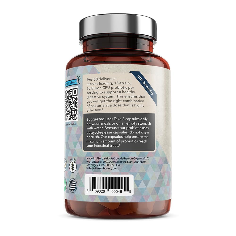 Vitamin Bounty Pro-50 Probiotics - 13 Probiotic Strains, Gut Health, Digestive Health Vitamin Bounty buy supplements canada
