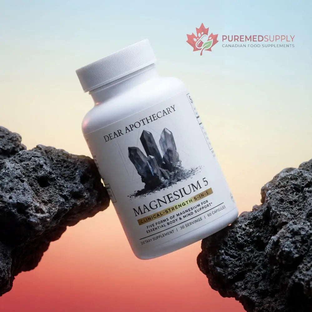 Magnesium Complex Supplement - 5 Forms Citrate Glycinate Malate Oxide Aquamin - Multi Magnesium Blend - High Absorption Chelated - Essential Mineral - Non-GMO Gluten-Free - 60 Capsules Dear Apothecary buy supplements canada