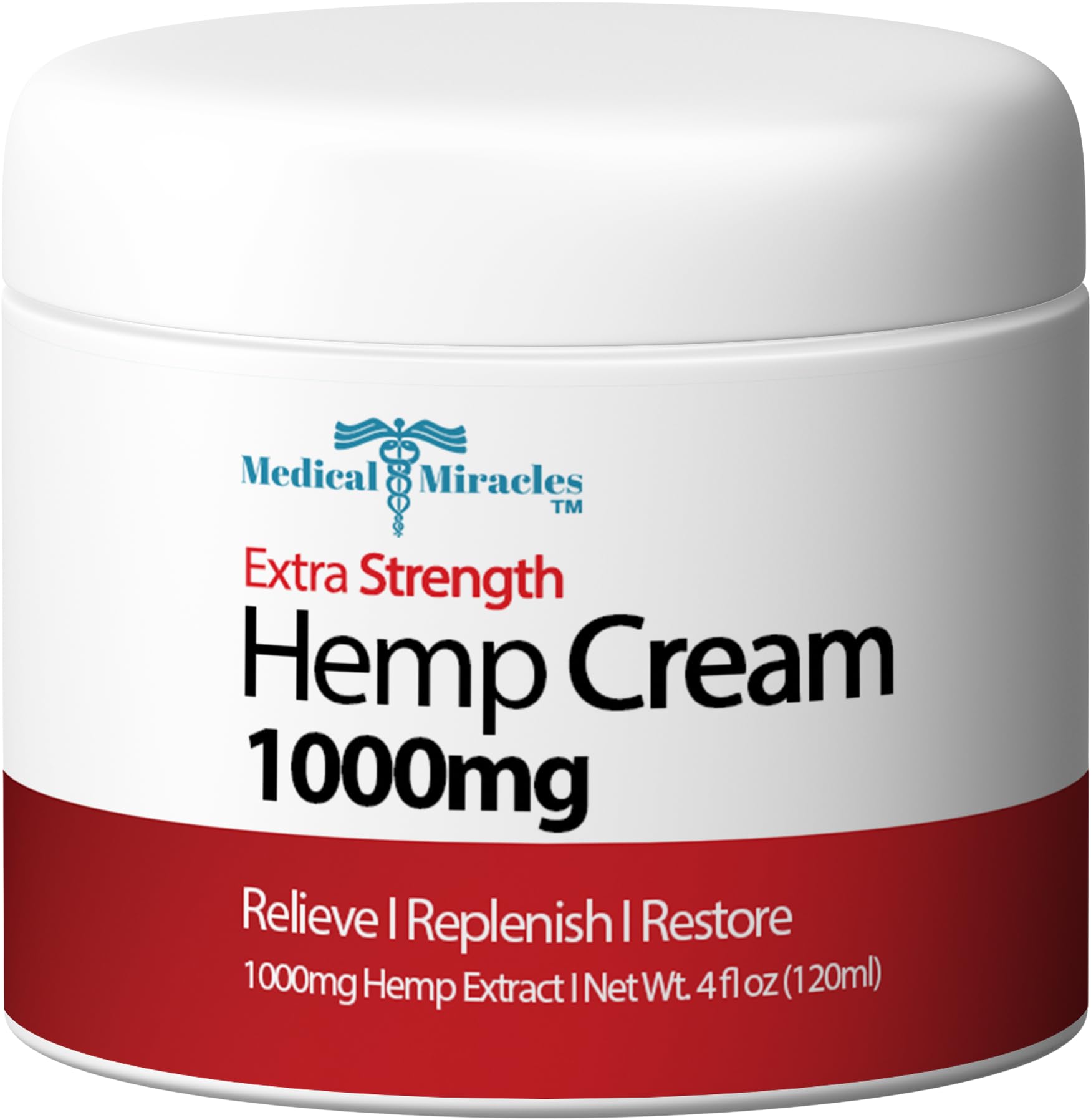 Medical Miracles Hemp Cream - Ideal for Hips, Joints, Neck, Back, Elbows, Fingers, Hands, and Knees (1000mg) Now NEW 4OZ Size Medical Miracles buy supplements canada