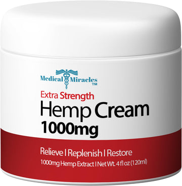 Medical Miracles Hemp Cream - Ideal for Hips, Joints, Neck, Back, Elbows, Fingers, Hands, and Knees (1000mg) Now NEW 4OZ Size Medical Miracles buy supplements canada