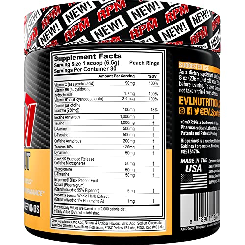 Pre Workout Powder for Energy and Focus - EVL RPM Energy Pre Workout Energy Drink Evlution buy supplements canada