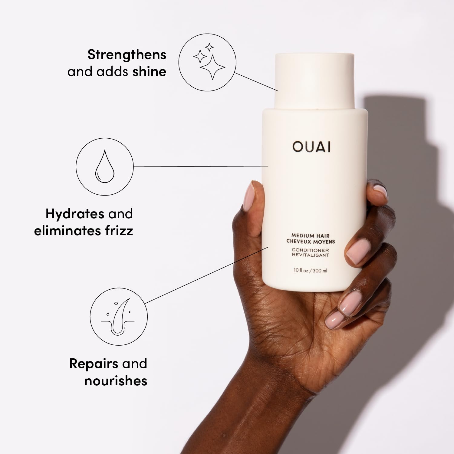 OUAI Medium Hair Shampoo and Conditioner Set - Sulfate-Free Shampoo and Conditioner for Women & Men - Made with Keratin, Shea Butter & Avocado Oil - Free of Parabens & Phthalates (10 Fl Oz) OUAI buy supplements canada
