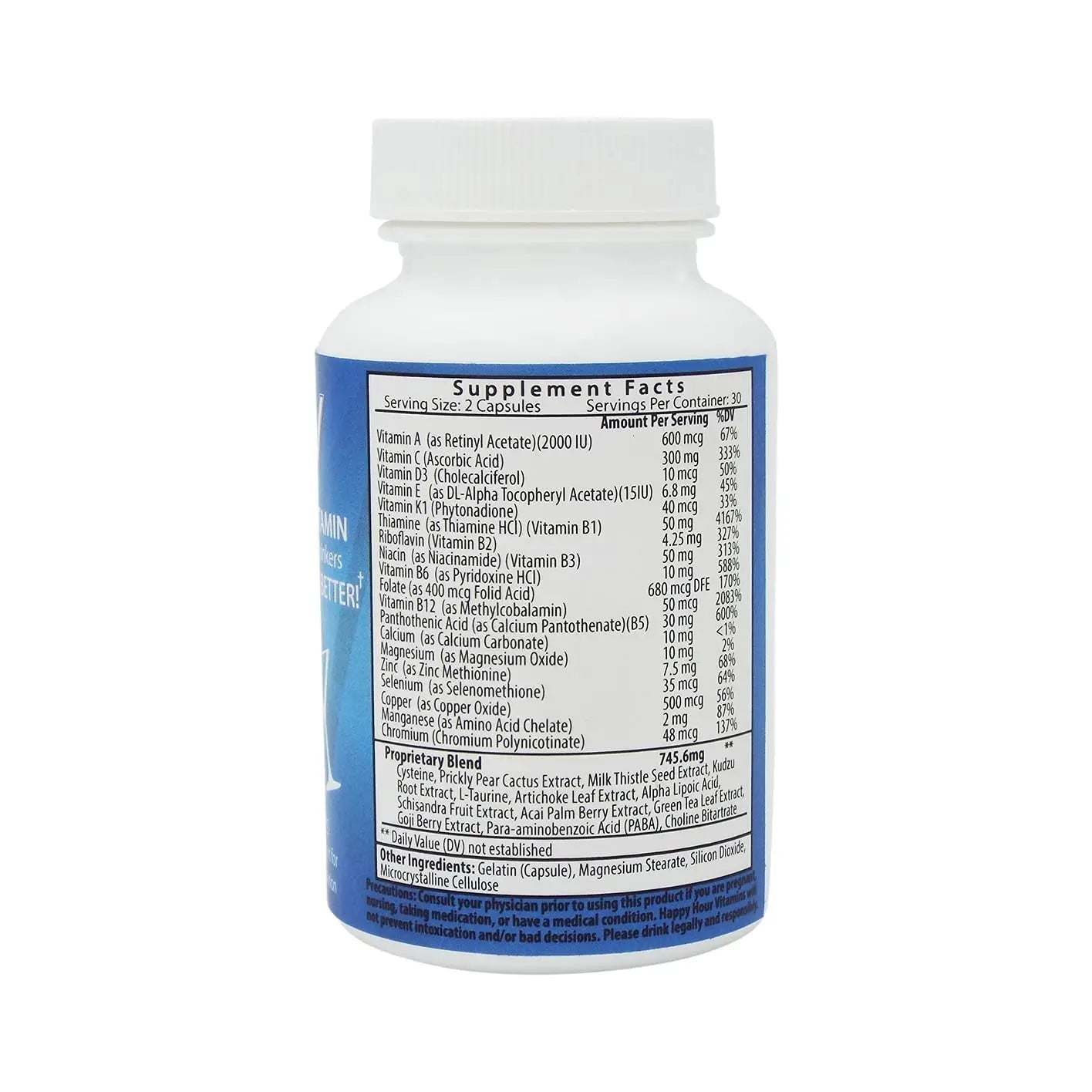 Happy Hour Vitamins Bottle - Multivitamin Formulated for Better Mornings – Live & Feel Better with Milk Thistle, Prickly Pear Cactus Happy Hour Vitamins buy supplements canada