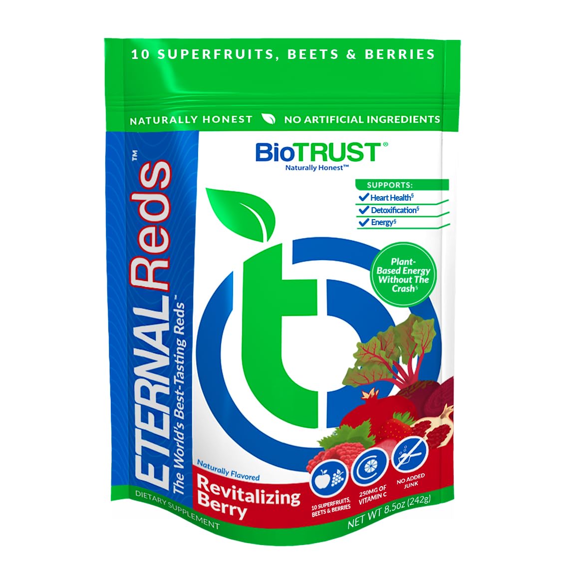 BioTrust Eternal Reds, Red Superfoods Powder, Support for Heart Health and Circulation, Energy, Stamina, No Added Sugar or Caffeine, Naturally Flavored and Sweetened, Berry Flavor (30 Servings) BioTrust buy supplements canada