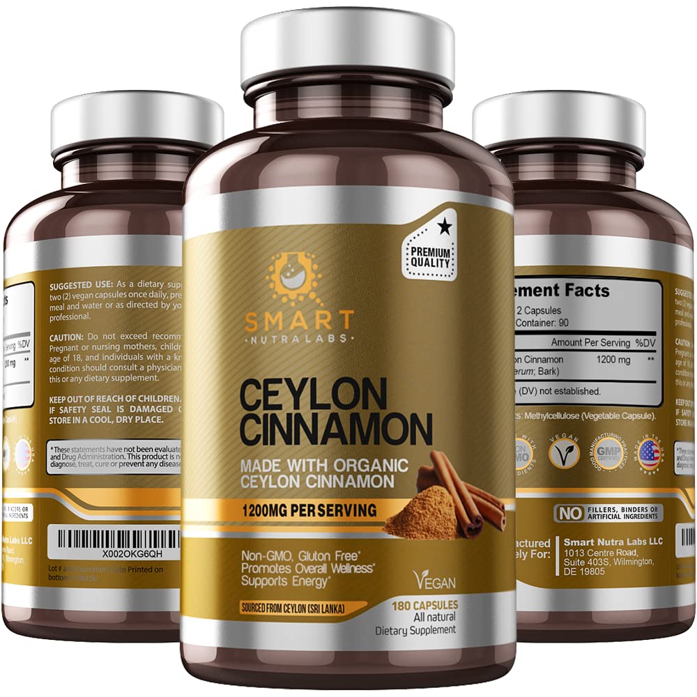 SMART NUTRA LABS Organic Ceylon Cinnamon Supplement 1200mg per SMART NUTRA LABS buy supplements canada