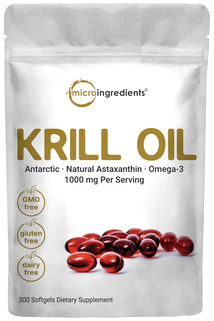 Micro Ingredients Antarctic Krill Oil Supplement, 1000mg Per Serving, 300 Soft-Gels Micro Ingredients buy supplements canada