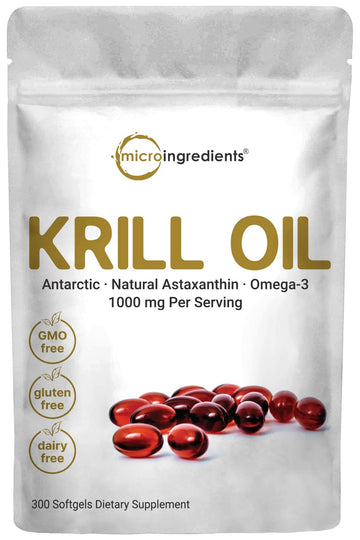 Micro Ingredients Antarctic Krill Oil Supplement, 1000mg Per Serving, 300 Soft-Gels Micro Ingredients buy supplements canada
