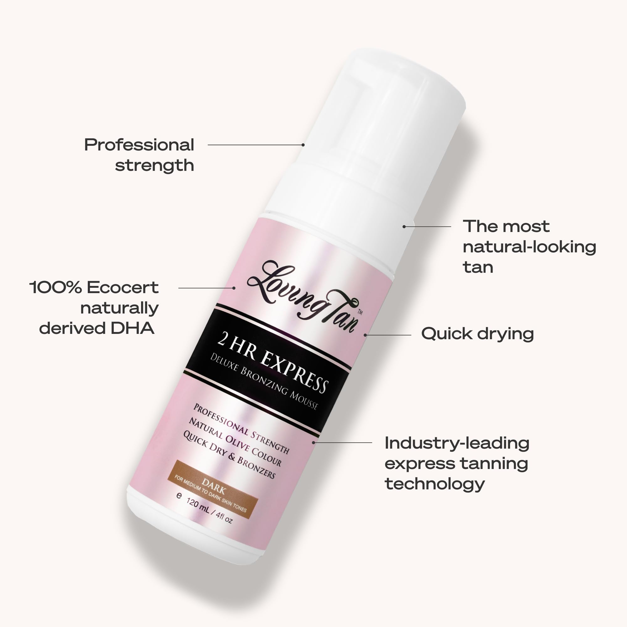 Loving Tan 2 HR Express Self Tanning Mousse, Dark - Streak Free, Natural, Professional Quality - 5+ Sunless Self Tanner Loving Tan buy supplements canada