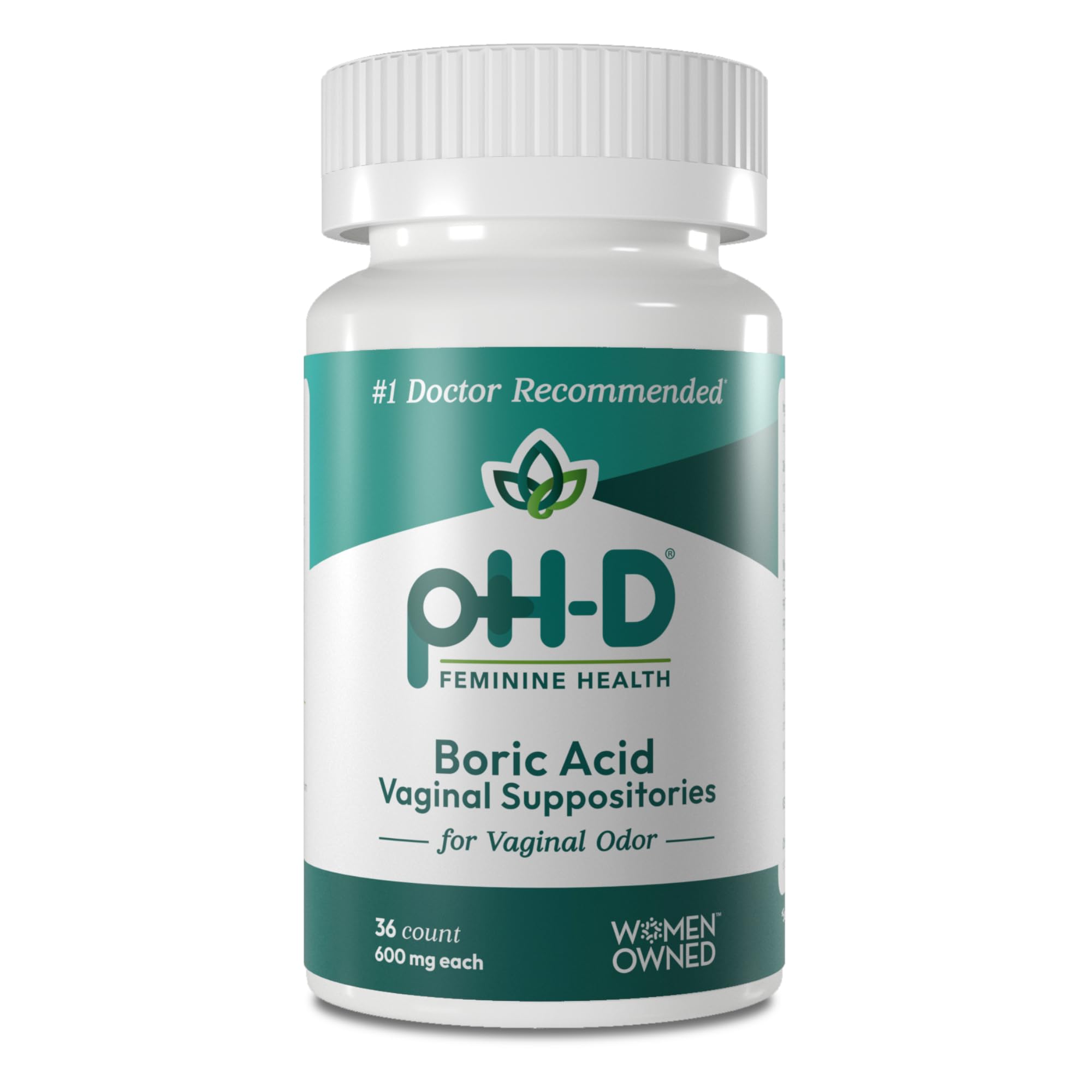 pH-D Feminine Health - 600 mg Boric Acid Suppositories - Woman Owned - for Vaginal Odor Use - 36 Count pH-D Feminine Health Support buy supplements canada