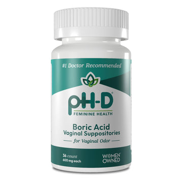 pH-D Feminine Health - 600 mg Boric Acid Suppositories - Woman Owned - for Vaginal Odor Use - 36 Count pH-D Feminine Health Support buy supplements canada