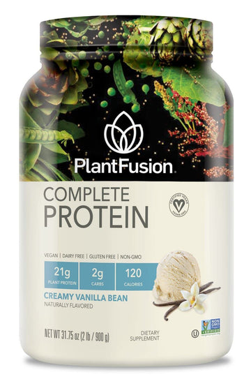 PlantFusion Complete Vegan Protein Powder - Plant Based Protein Powder With BCAAs, Digestive Enzymes and Pea Protein - Keto, Gluten Free, Soy Free, Non-Dairy, No Sugar, Non-GMO - Vanilla Bean 2 lb PlantFusion buy supplements canada