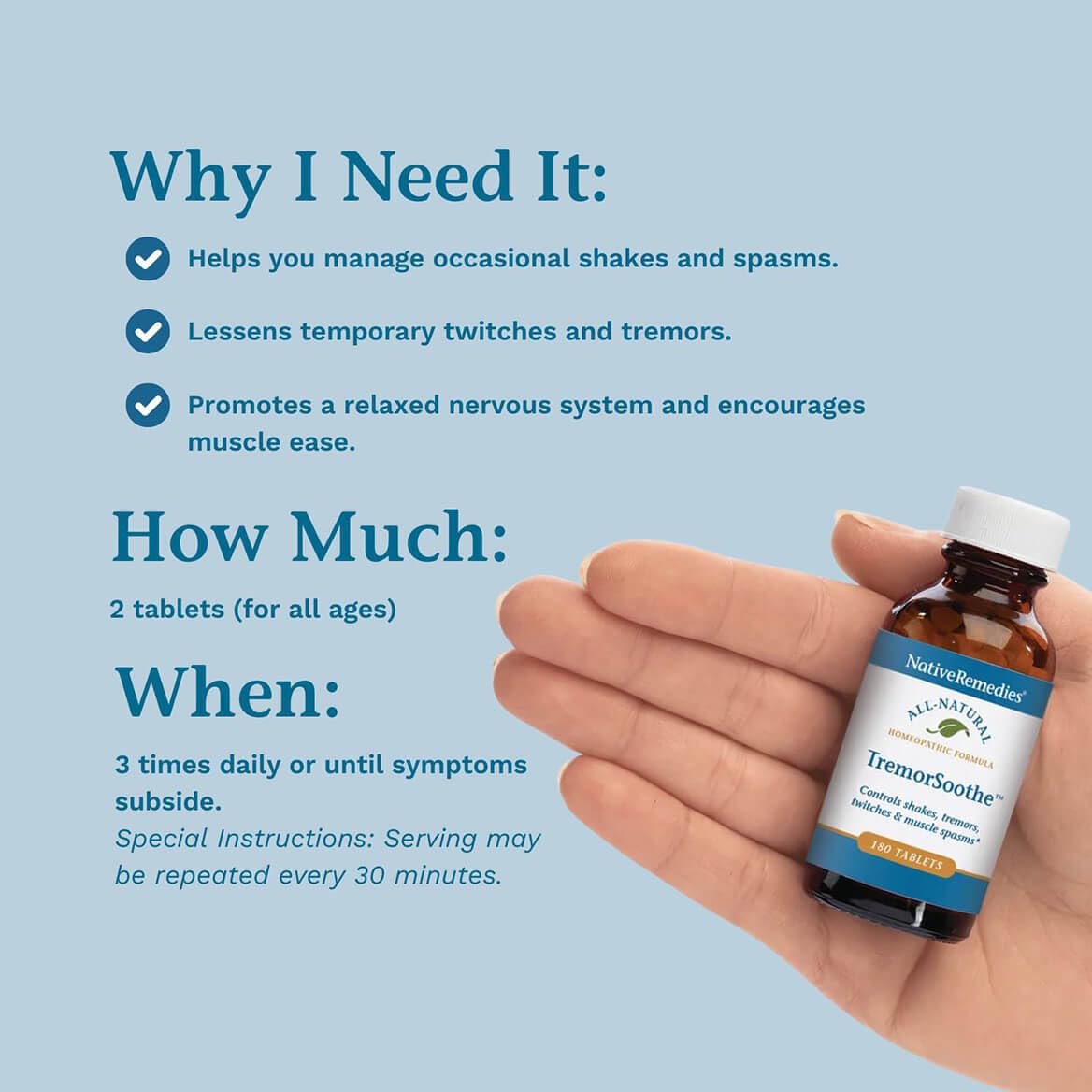 Native Remedies TremorSoothe - Natural Homeopathic Formula to Temporarily Control Shakes, Tremors, Muscle Spasms and Twitches -180 Tablets Native Remedies buy supplements canada