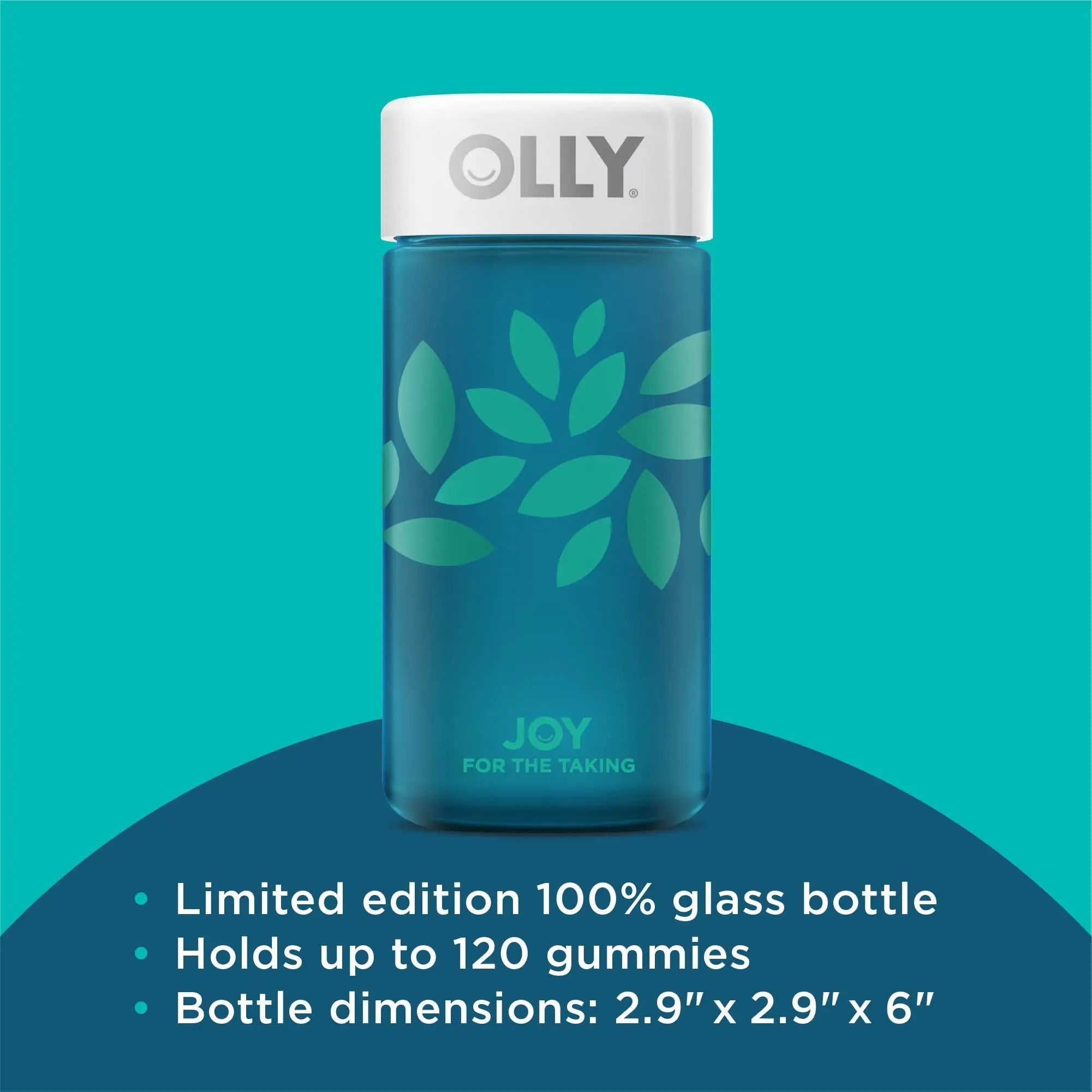 OLLY Joy Jar Gift, Easy Refillable Glass Bottle Vitamin Container, Holds Up to 120 Vitamin Gummies OLLY buy supplements canada