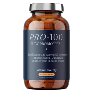 Vitamin Bounty Pro-100 Probiotic 100 Billion CFU - 13 Strains for Digestive Health & Immune Support - High Potency Probiotics for Women & Men - Delayed Release Capsules for Gut Health - 60 Count Vitamin Bounty buy supplements canada
