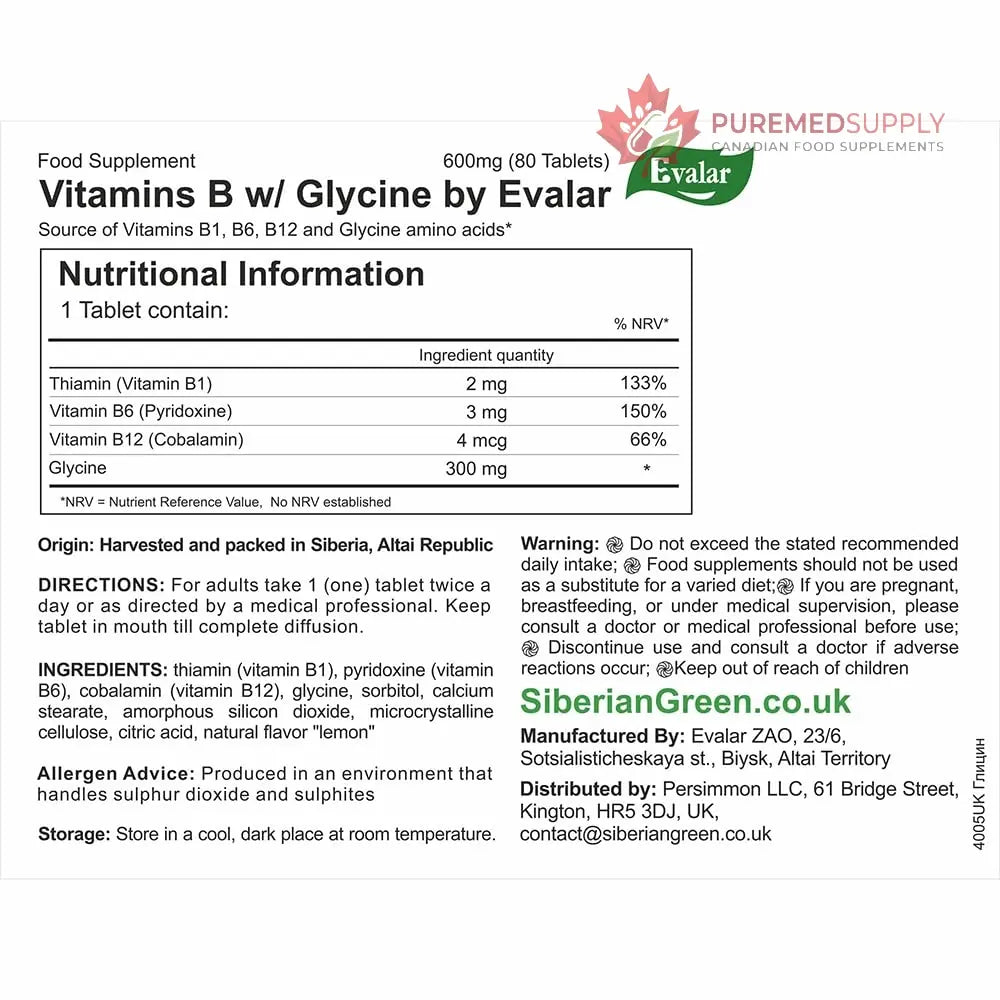 Glycine Forte Evalar 60 Tabs Evalar buy supplements canada