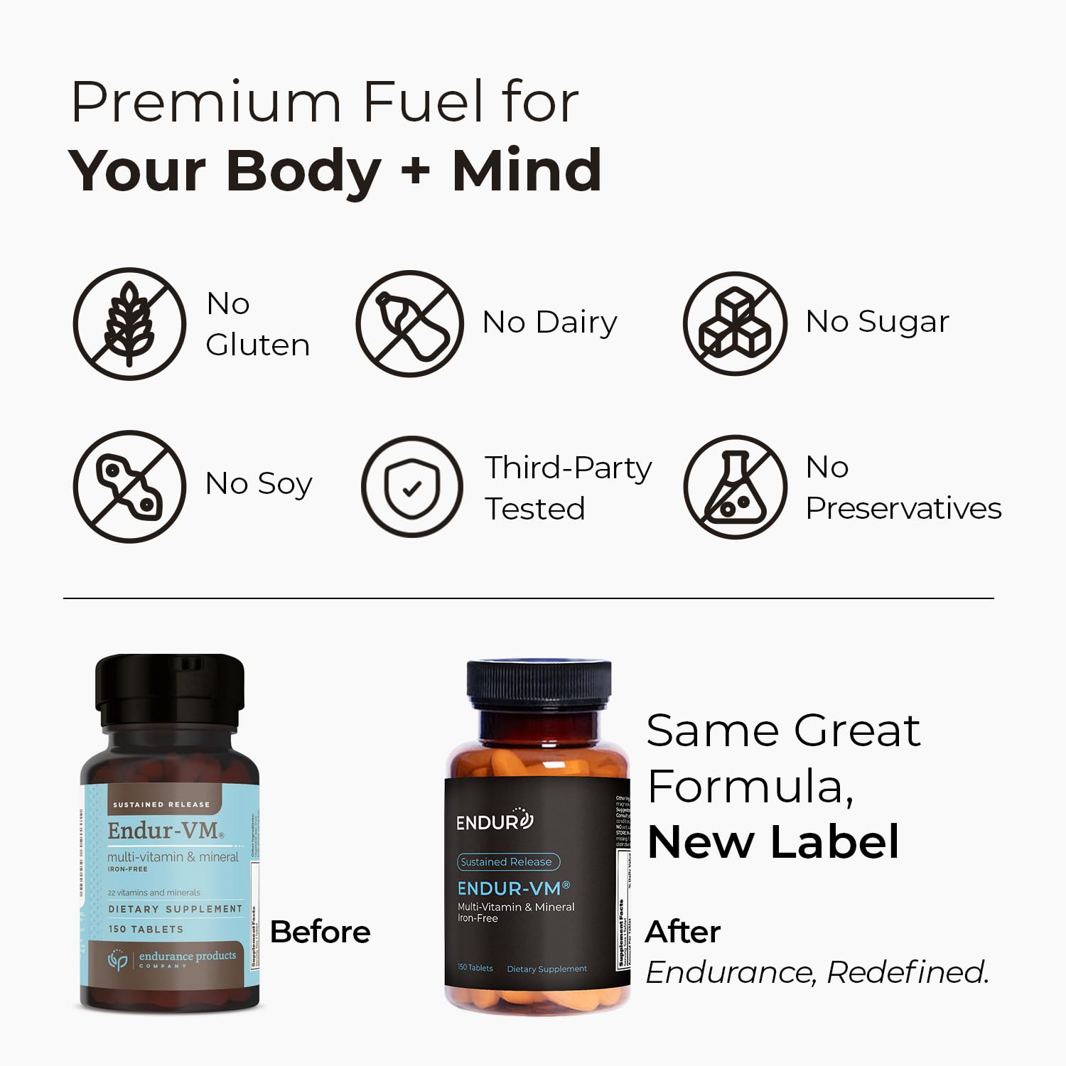 ENDUR-VM - Multivitamin Vitamin A, C, D, E, B12 & Zinc (Without Iron) SR (Sustained Release) 22 Essential Nutrients to Support Overall Wellness for Men & Postmenopausal Women - 150 Tablets Endurance Products buy supplements canada
