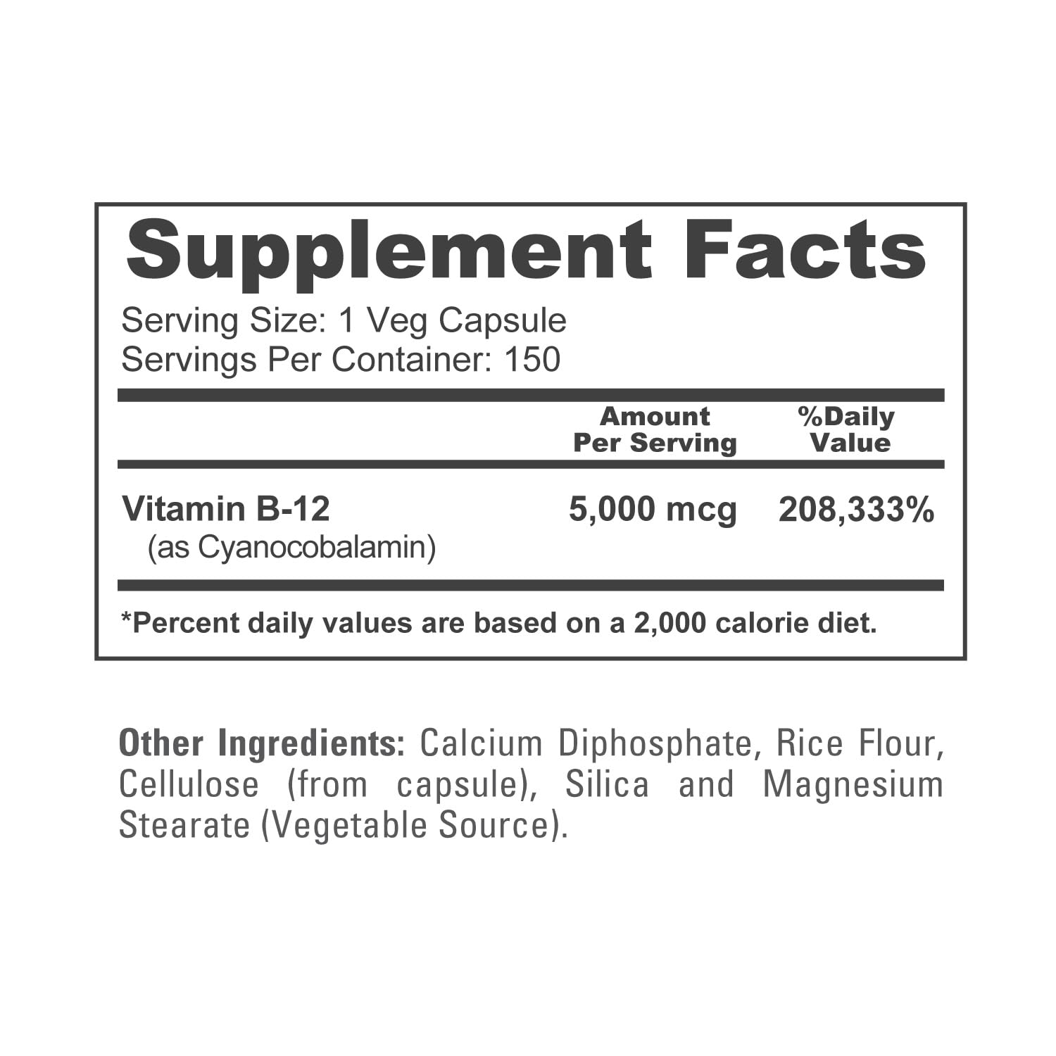 NusaPure Vitamin B12-5000 MCG 150 Veggie Capsules (Non-GMO, Vegan) - Max Strength Vitamin B12 NusaPure buy supplements canada