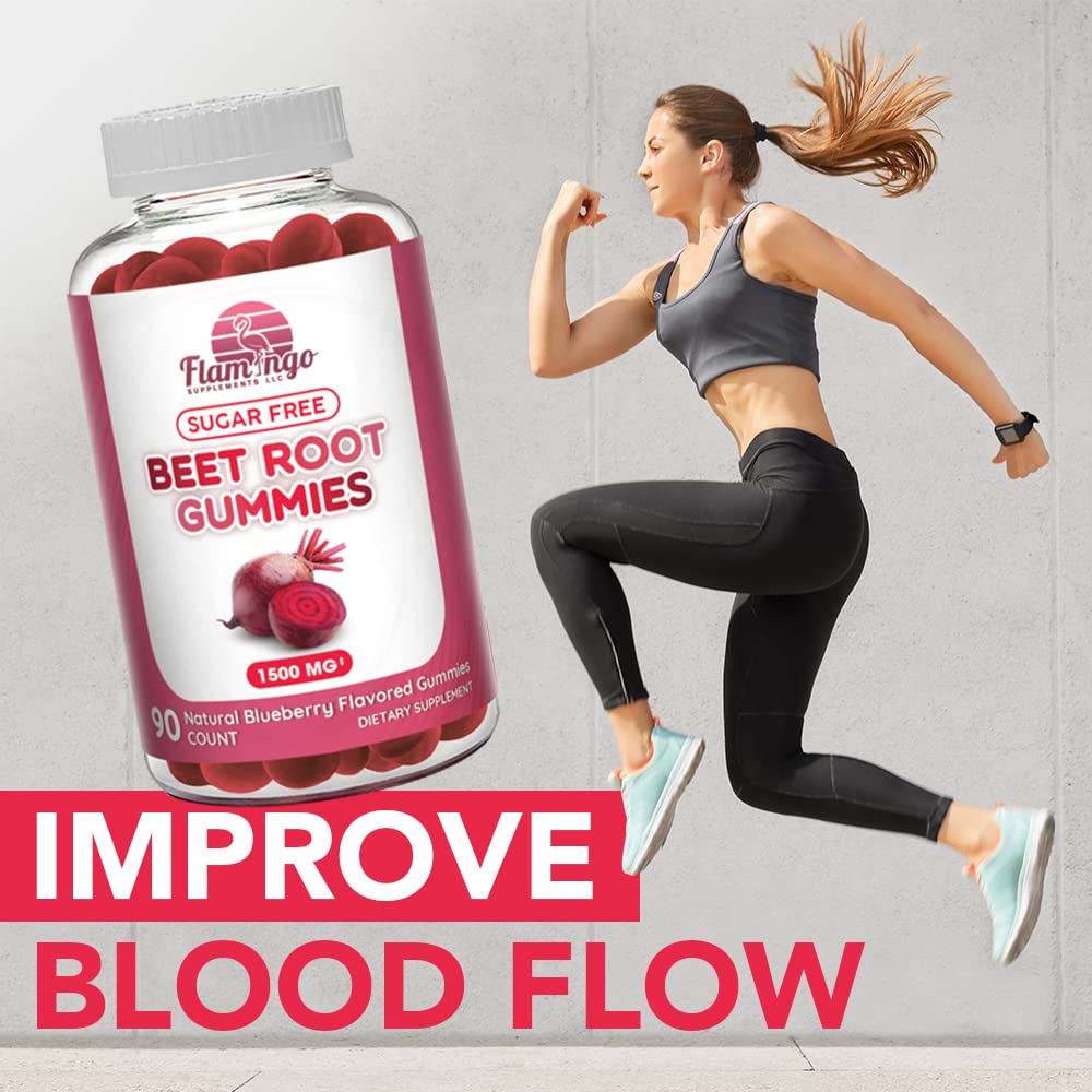 Sugar Free Nitric Oxide Beet Root Gummies (1500 mg)- Beet Root Chewables for Athletic Flamingo Supplements buy supplements canada