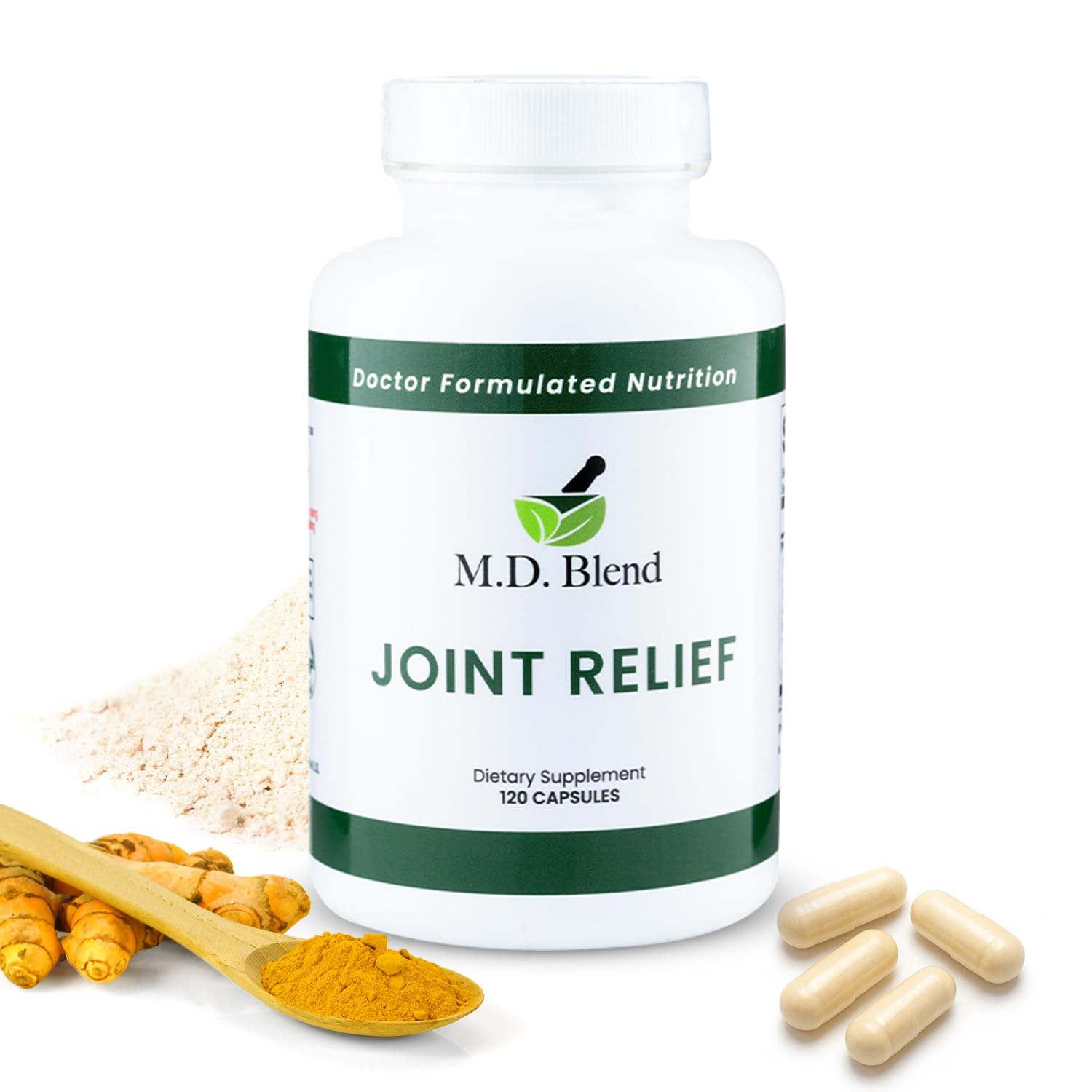 M.D. Joint - Experts Formulated Supplement - Joint Supplements for Women & Men, Knees, HIPS, Ankles, Collagen, Hydrolyzed, Glucosamine Chondroitin MSM, BioPerine, Turmeric - 120 Capsules (Pack of 1) M.D. Blend buy supplements canada