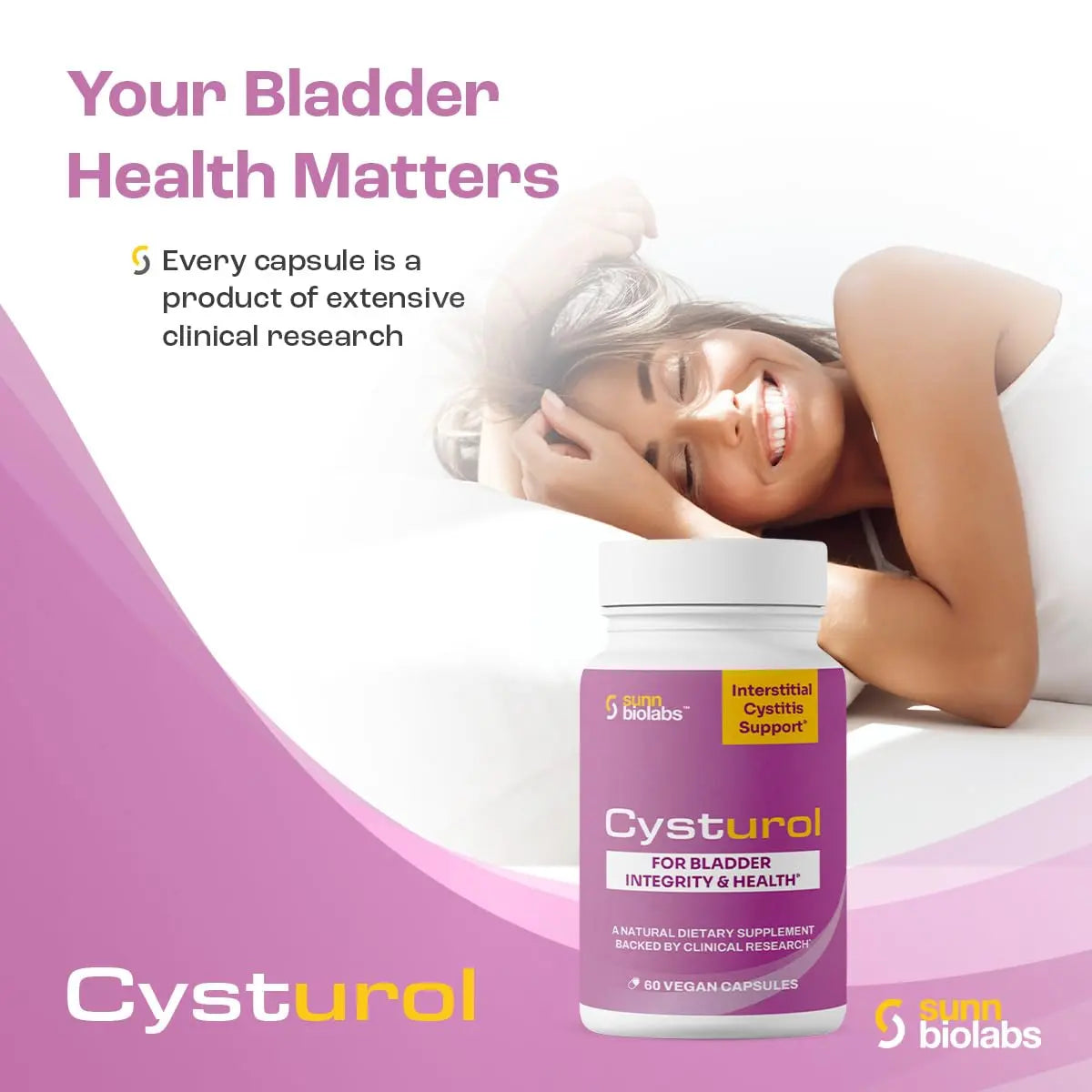 CYSTUROL® Bladder Support Supplement | Interstitial Cystitis (IC) | Bladder Pain | Urinary Tract Health | Clinically Studied Formula for Bladder Inflammation, UTI, Mast Cell Support & Urinary Urgency SUNN BIOLABS buy supplements canada