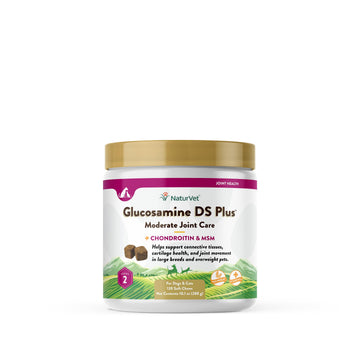 NaturVet – Glucosamine DS Plus - Level 2 Moderate Care – Supports Healthy Hip & Joint Function – Enhanced with Glucosamine, MSM & Chondroitin – for Dogs & Cats–120 Soft Chews NaturVet buy supplements canada