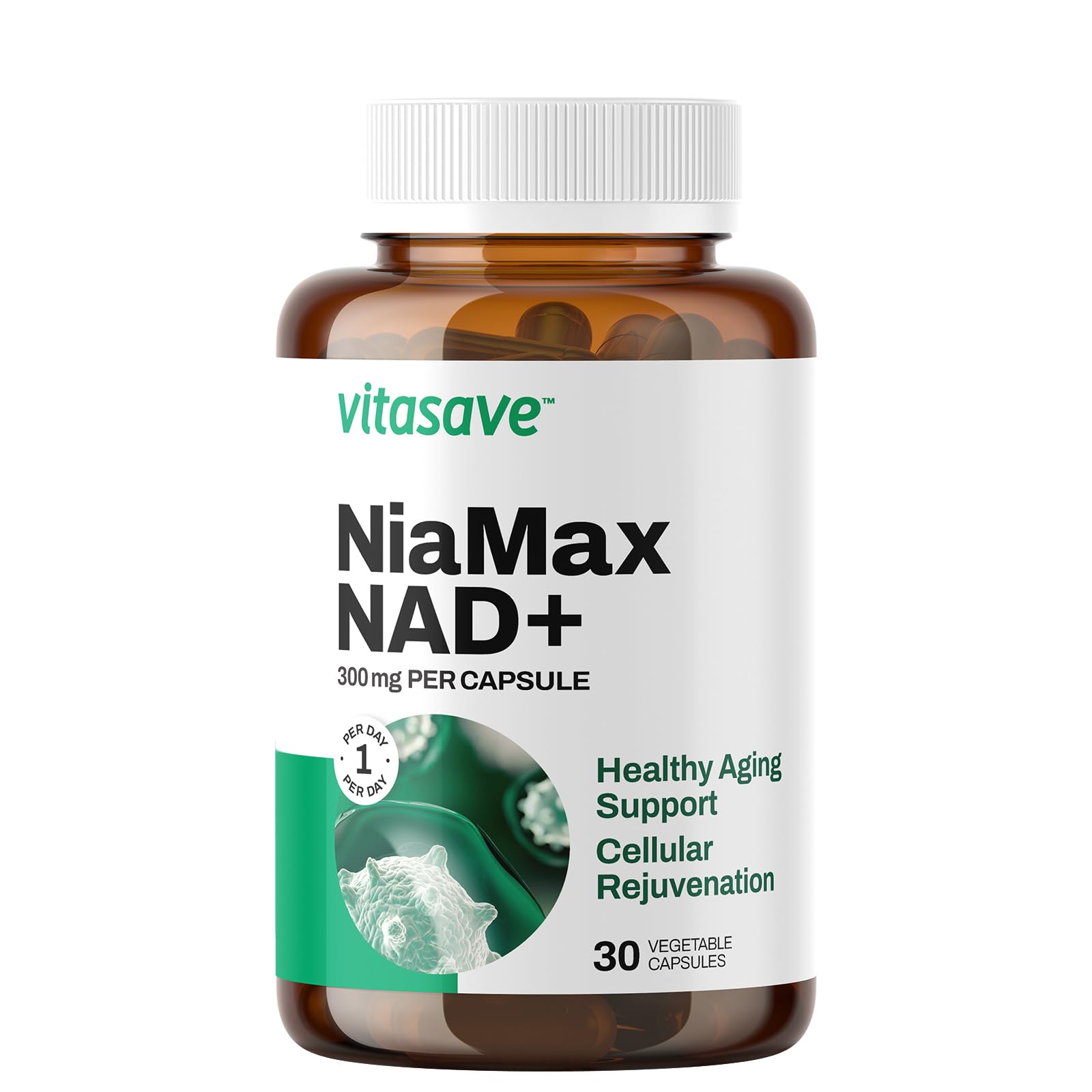 Vitasave NiaMax NAD+ Supplement – 300mg Niacinamide Riboside per Capsule – High-Potency NAD+ Precursor for Energy, Healthy Aging & Metabolic Function – Vegan, Non-GMO, Gluten-Free (30 Capsules) Vitasave buy supplements canada