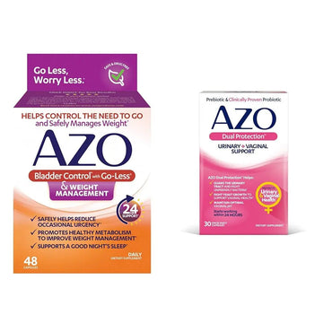 AZO Bladder Control with Go-Less® & Weight Management Dietary Supplement & Dual Protection | Urinary + Vaginal Support* AZO buy supplements canada